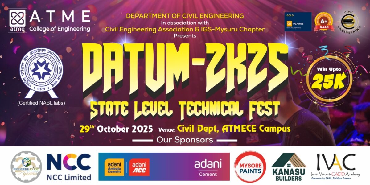 DATUM 2k25 – State-Level Technical Fest by the Department of Civil Engineering