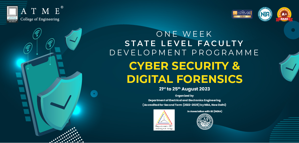 One Week State Level FDP on “Cyber Security and Digital Forensics”