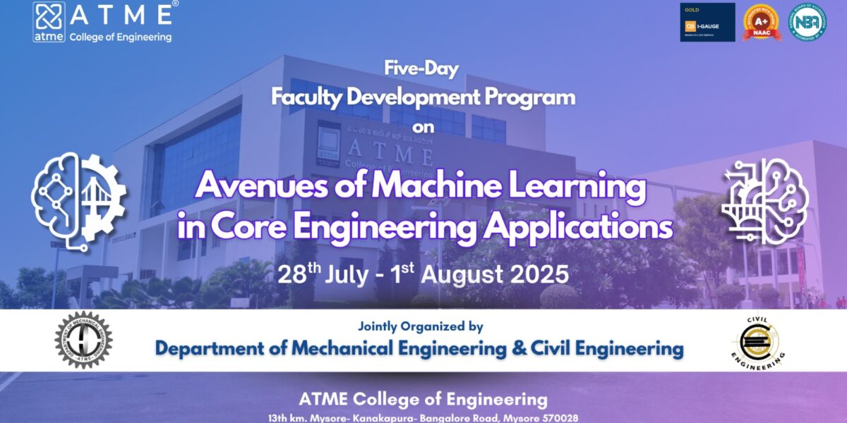 Five-Day Faculty Development Program Avenues of Machine Learning in Core Engineering Applications
