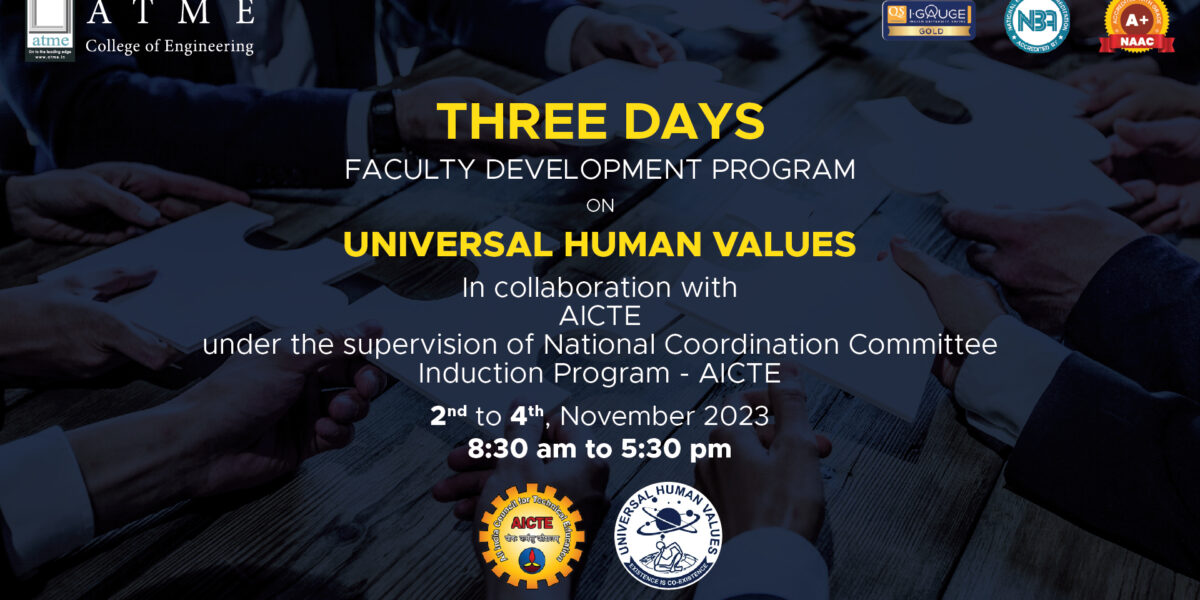Three Days Faculty Development Program on Universal Human Values