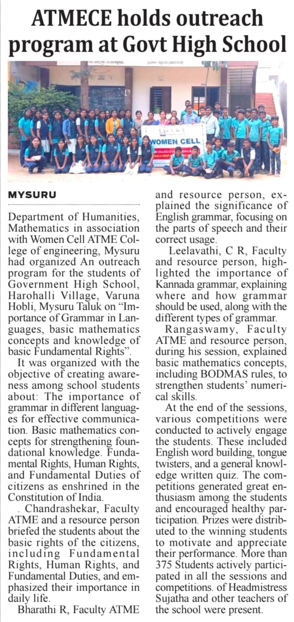 ATMECE Conducts Outreach Program at Government High School