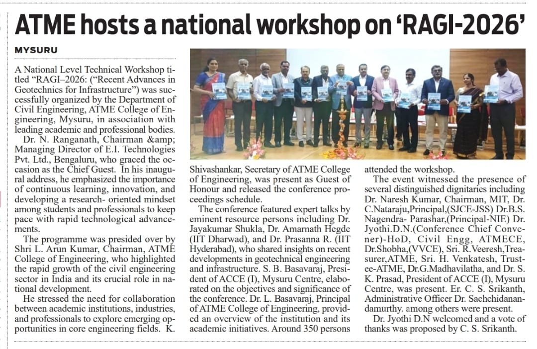 “ATMECE Hosts National Workshop on RAGI- 2026’
